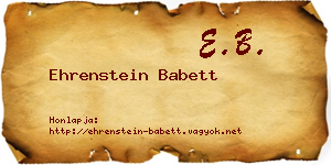 Ehrenstein Babett névjegykártya